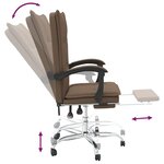 vidaXL Fauteuil inclinable de bureau Marron Tissu