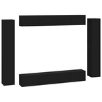 vidaXL Ensemble de meubles TV 8 Pièces Noir Bois d'ingénierie