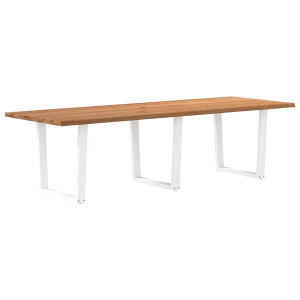 vidaXL Table à manger avec bord naturel 280x100x74cm bois massif chêne