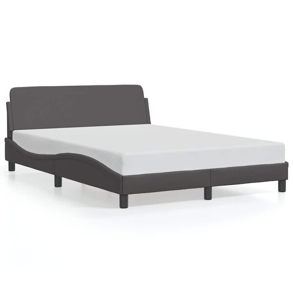 vidaXL Cadre de lit Dover gris 140x200 cm similicuir