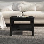 vidaXL Table basse Noir 55x55x40 cm Bois massif de pin