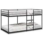 VidaXL Lit superposé sans matelas noir 100x190 cm acier