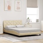 vidaXL Cadre de lit sans matelas crème 140x190 cm tissu