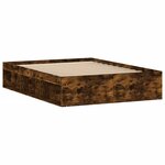 vidaXL Cadre de lit chêne fumé 135x190 cm double