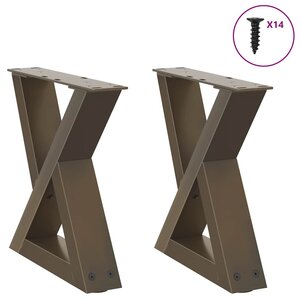 vidaXL Pieds de table basse 2 pièces Acier naturel 30 x (30-31 3) cm Acier