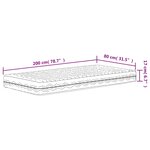 vidaXL Matelas en mousse blanc 80x200 cm dureté H2 H3