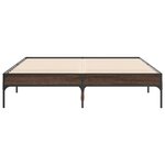 vidaXL Cadre de lit chêne marron 135x190 cm bois d'ingénierie et métal
