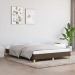 vidaXL Cadre de lit sans matelas marron foncé 140x190 cm tissu
