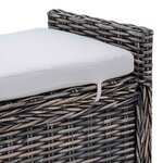 vidaXL Banc de rangement Noir Blanchi 110 x 40 x 50 cm Rotin