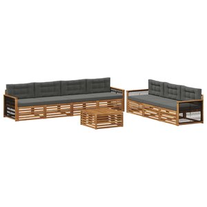 vidaXL Ensemble de canapés d'extérieur 8 pc Naturel et Anthracite