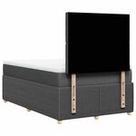 vidaXL Sommier à lattes de lit avec matelas gris foncé 120x190cm tissu