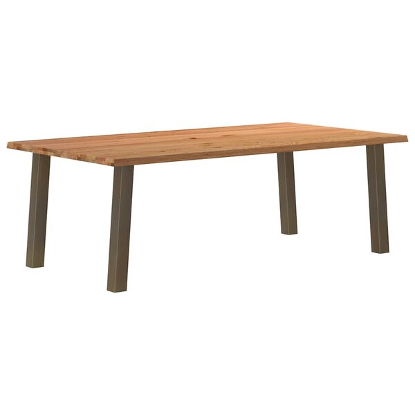 vidaXL Table à manger et bord naturel bois massif chêne rectangulaire