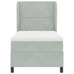 vidaXL Lit ressorts avec matelas - Gris clair - 90x200 cm - Velours
