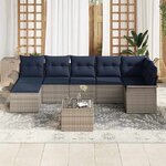 vidaXL Ensemble de canapé de jardin avec stockage 8 Pièces Gris polyrotin