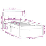 vidaXL Cadre de lit sans matelas bois massif 90x200 cm