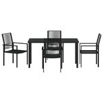 vidaXL Ensemble de salle à manger pour jardin 5 Pièces Noir Rattan PVC