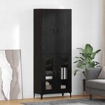 vidaXL Haut Armoire Chêne noir 69 5 x 34 x 180 cm Bois d'ingénierie