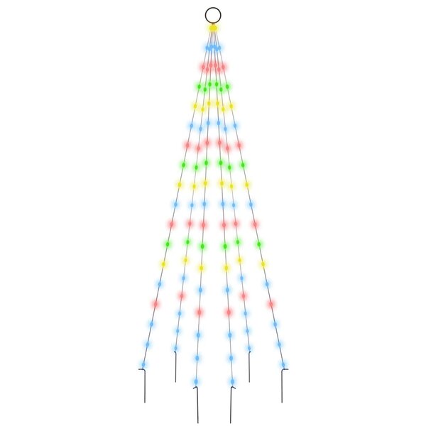 vidaXL Sapin de Noël sur mât de drapeau 108 LED Colorées 180 cm