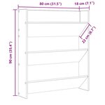 vidaXL Armoire à chaussures murale noir 80x18x90 cm bois d'ingénierie