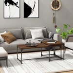 vidaXL Tables basses 2 Pièces Chêne marron Bois d'ingénierie