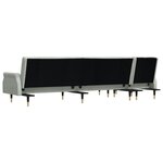vidaXL Canapé-lit en forme de L gris clair 271x140x70 cm velours