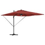 vidaXL Parasol déporté Roma avec LEDs Terre cuite 286x285x270 cm Aluminium