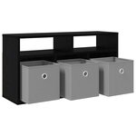 vidaXL Basboard avec tiroir Chêne noir 72 x 22 5 x 38 cm