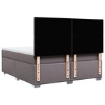 vidaXL Sommier à lattes de lit avec matelas Gris 180x200 cm Similicuir