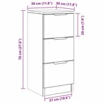 vidaXL Buffets 2 Pièces Chêne noir 30 x 30 x 70 cm Bois d'ingénierie