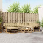vidaXL Ensemble de canapés d'extérieur 7 pc Blanc et Beige