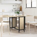 vidaXL Table à manger pliante avec roulettes 130 x 80 x 76 5 cm