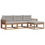 vidaXL Ensemble de canapés d'extérieur 4 pc Gris Naturel et Clair