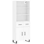 vidaXL Buffet haut Blanc 69 5x34x180 cm Bois d'ingénierie