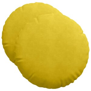 vidaXL Coussins de siège 2 Pièces Jaune Ø 40 x 13 cm Velours
