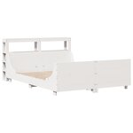 vidaXL Cadre de lit sans matelas blanc 135x190 cm bois de pin massif