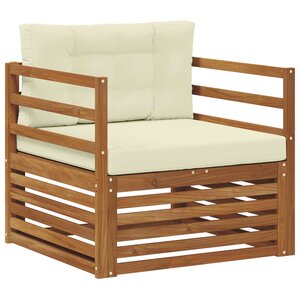 vidaXL Canapé d’extérieur Bois d'acacia massif et polyester