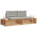 vidaXL 2 pc Ensemble de canapés d'extérieur Gris Naturel et Clair