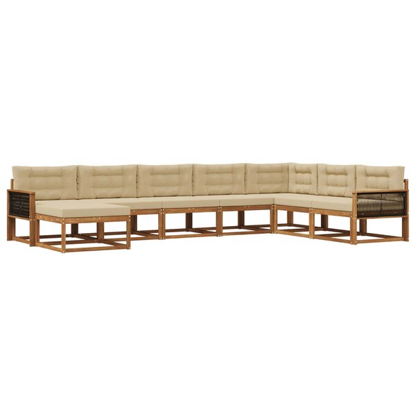 vidaXL Ensemble de canapés d'extérieur 8 pc Naturel et Beige