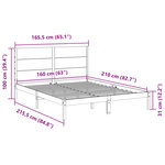 vidaXL Cadre de lit extra long sans matelas 160x210 cm bois massif