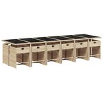 vidaXL Ensemble à manger de jardin coussins 13 Pièces mélange beige rotin