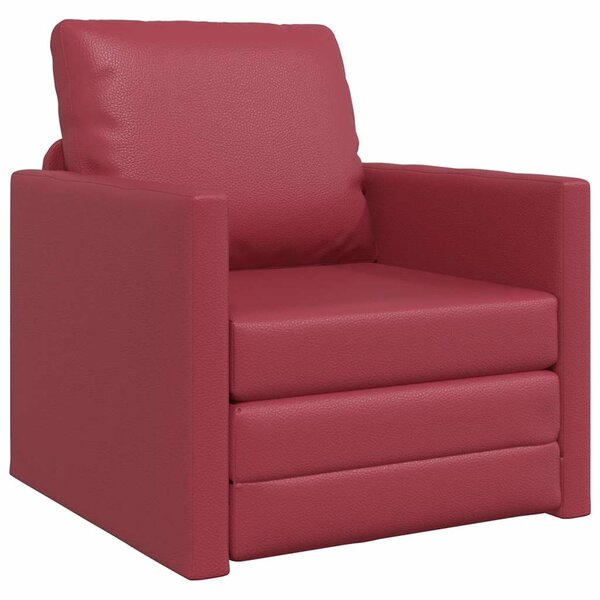 vidaXL Sofa Lit de Sol Rouge bordeaux 74 x 77 x 81 cm Faux cuir