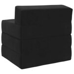 vidaXL Canapé-lit pliable Noir 200 x 70 x 10 cm Velours