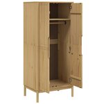 vidaXL Garde-robe FLORO cire marron 77x53x171 cm bois massif de pin