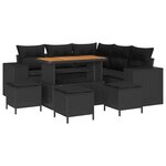 vidaXL Ensemble de canapé de jardin avec coussin 9 Pièces Noir polyrotin