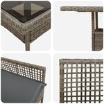 vidaXL Ensemble de Salle à Manger de Jardin 5 Pièces Gris Poly Rattan