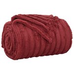 vidaXL Jeté Rouge Bordeaux 150 x 130 cm Toison