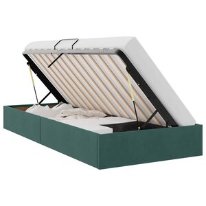 vidaXL Cadre de lit ottoman Vert foncé 90 x 200 cm Velours