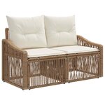 vidaXL Ensemble de canapé de jardin 13 Pièces Beige polyrotin