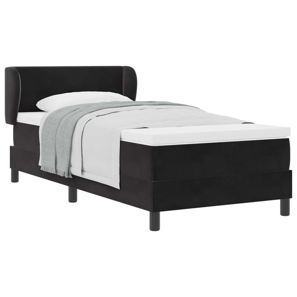 vidaXL Lit à ressorts avec tête de lit Noir 80 x 200 cm Velours