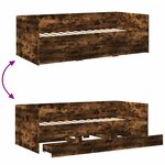 vidaXL Lit de jour avec tiroirs sans matelas chêne fumé 90x190 cm